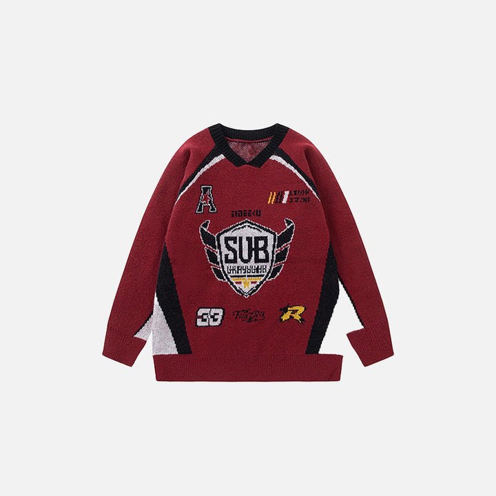 Champion's Crest Sweater  Red S  - VONVEX