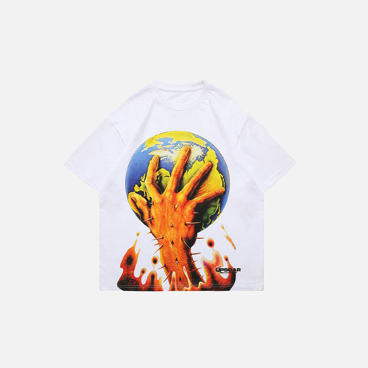 Changed World T-shirt  White Oversize XL  - VONVEX