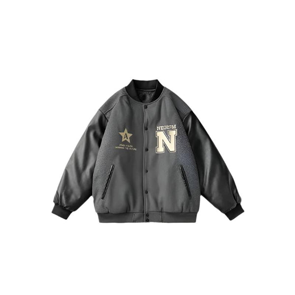 Neoism Varsity Jacket  Dark Grey M  - VONVEX