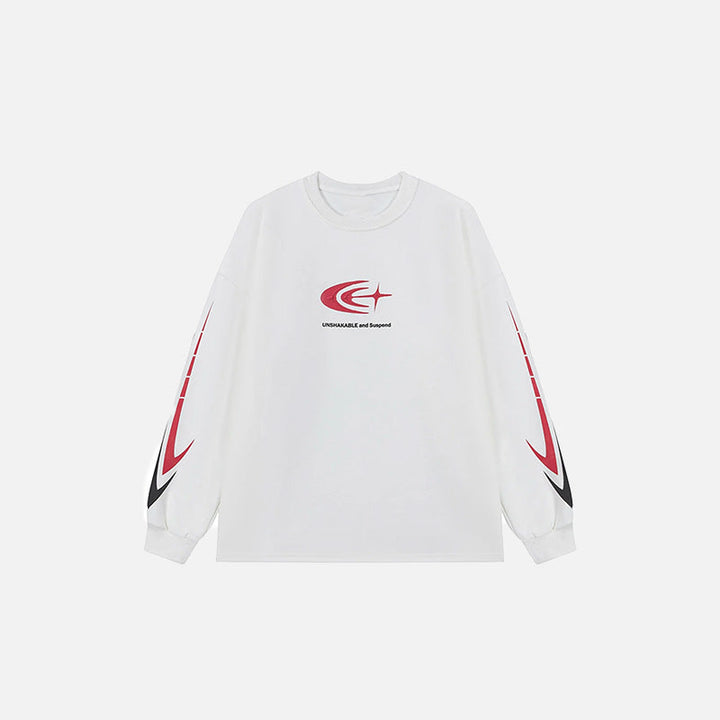 Street Racing Loose Sweater  White S  - VONVEX