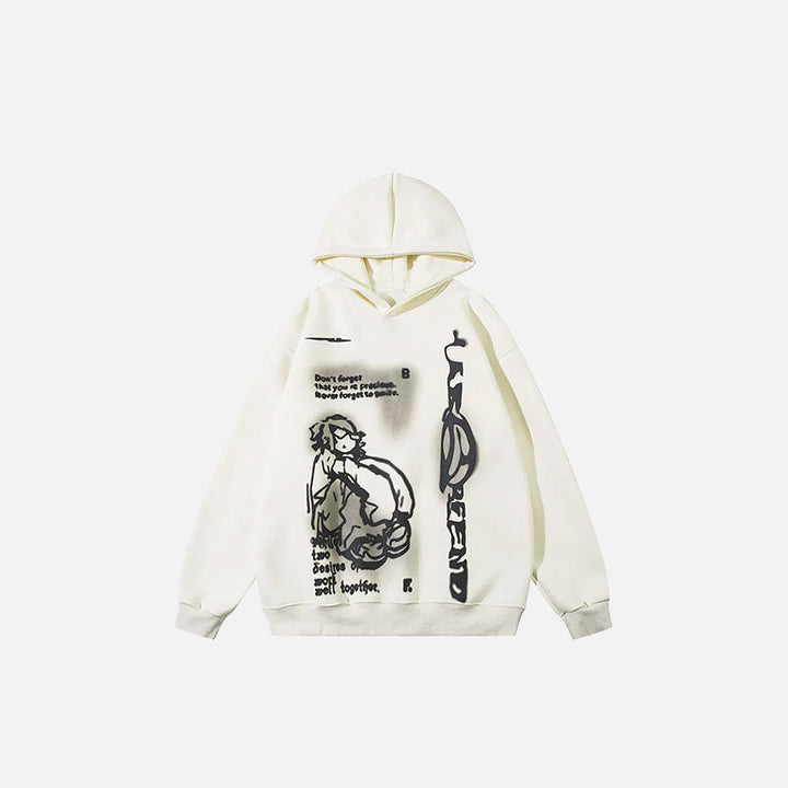 Bored Youth Hoodie  Beige S  - VONVEX