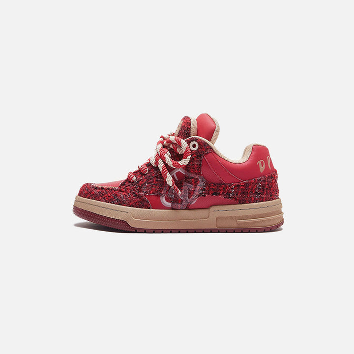 Tweed Street Classic Sneakers  Red 41  - VONVEX