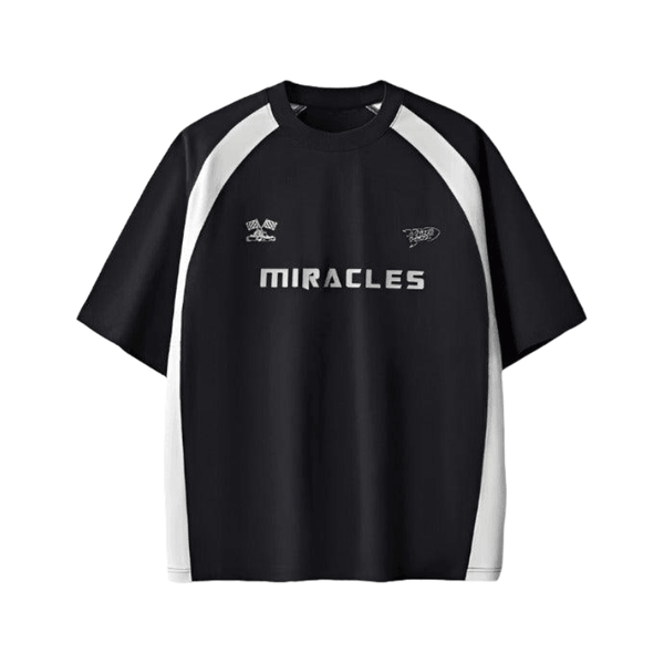 Y2K Stripped Oversized T-Shirt  Black S  - VONVEX