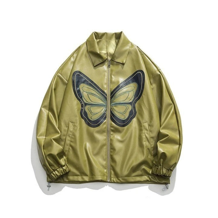 Butterfly Leather Motorcycle Jacket     - VONVEX