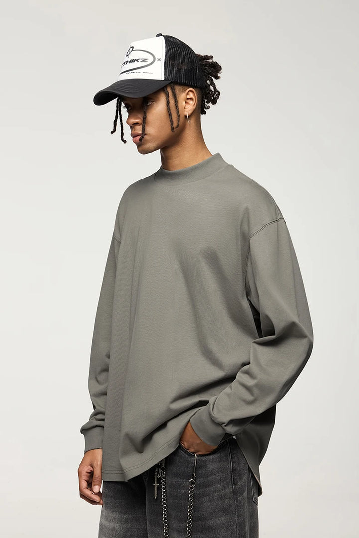 Heavyweight Cotton Oversize Neck T-Shirt     - VONVEX