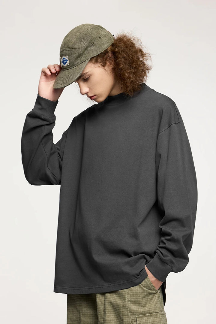 Heavyweight Cotton Oversize Neck T-Shirt     - VONVEX