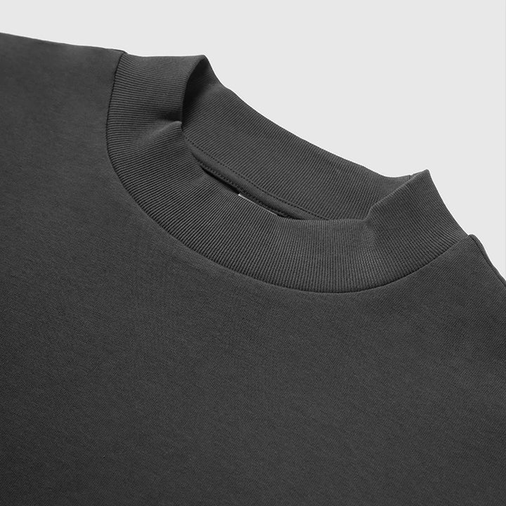 Heavyweight Cotton Oversize Neck T-Shirt     - VONVEX