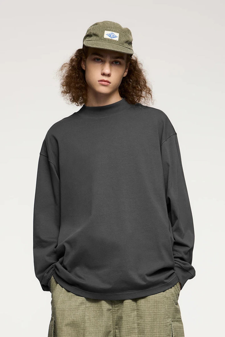 Heavyweight Cotton Oversize Neck T-Shirt     - VONVEX