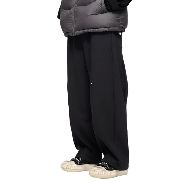 Heavy Basic Winter Sweatpants Black S - VONVEX