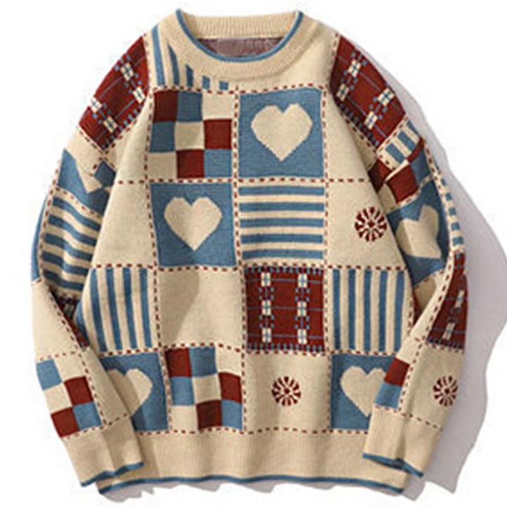 Y2K Love Wave Wool Sweater  color 1 S  - VONVEX