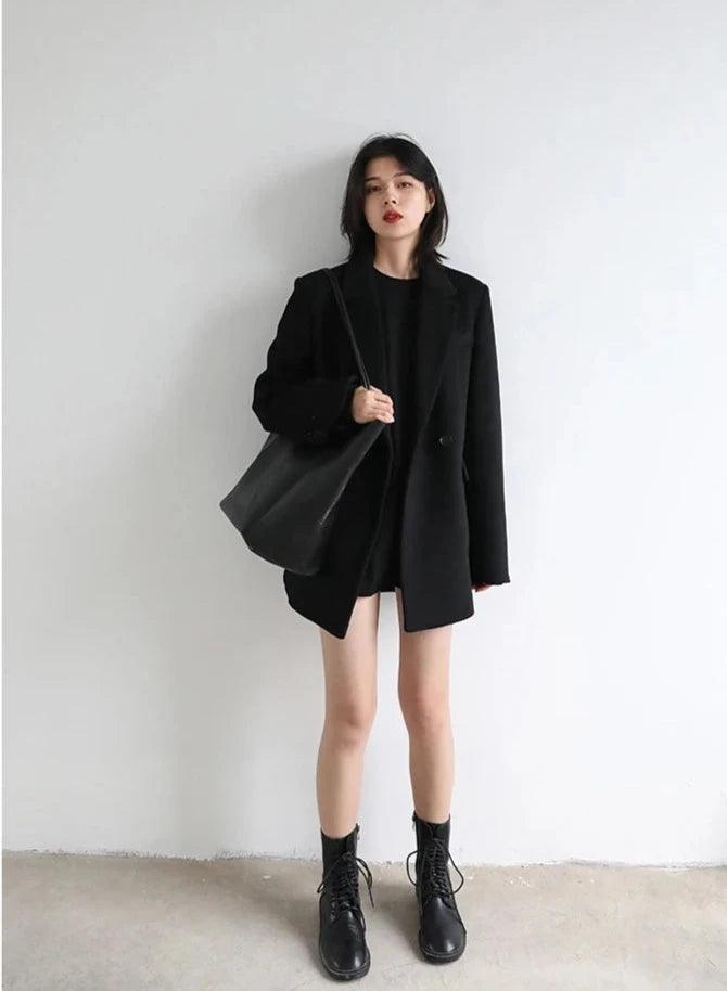 Solid Blend Wool Women's Coat     - VONVEX