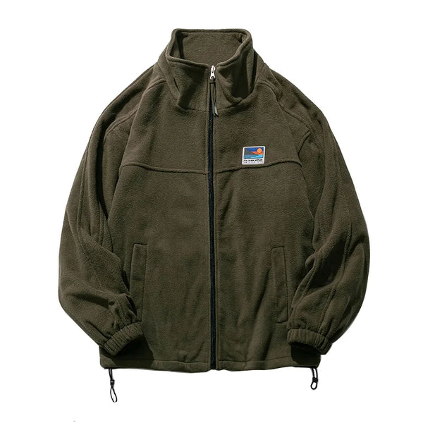 Heritage Fleece Zip-Up Jacket  Army green XXL  - VONVEX