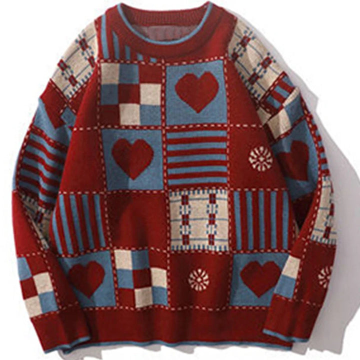 Y2K Love Wave Wool Sweater  color 2 S  - VONVEX