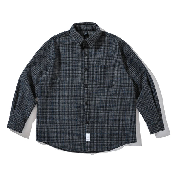 Casual Plaid Striped Shirt  Blue M  - VONVEX