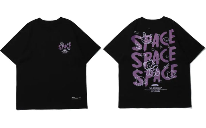 Space Buddies Oversized T-Shirt  Black M  - VONVEX