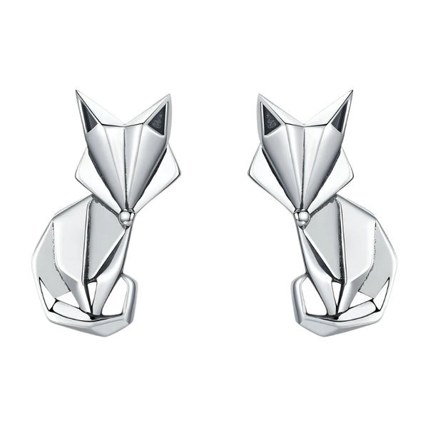 Fox Silver Earrings     - VONVEX