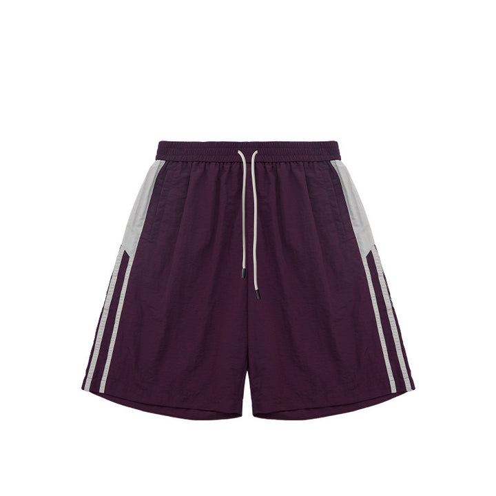 Wide Leg Pants Purple-Shorts S - VONVEX