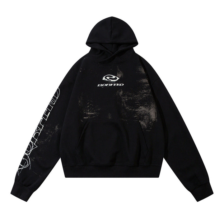 Splashed Ink Colorful Hoodie  Black S  - VONVEX