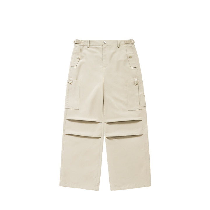 Wide Leg Paratrooper Pants Rice Apricot 28 - VONVEX