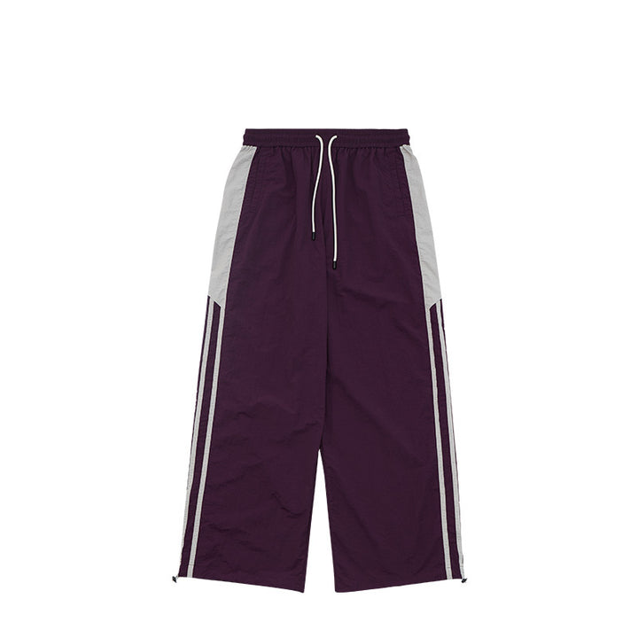 Wide Leg Pants Purple-Trousers S - VONVEX