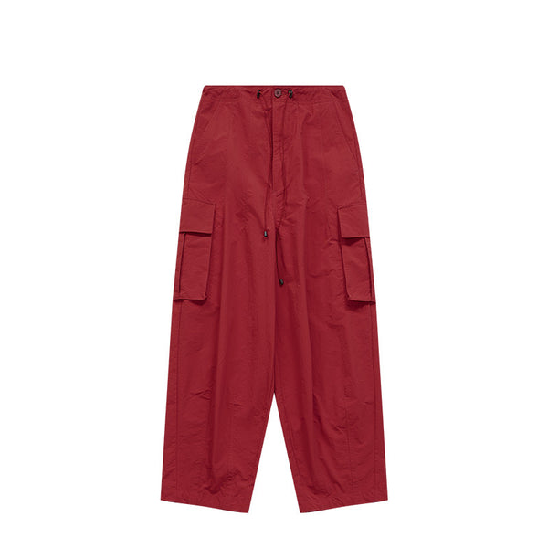 Candy Color Wide Leg Pants Red 28 - VONVEX