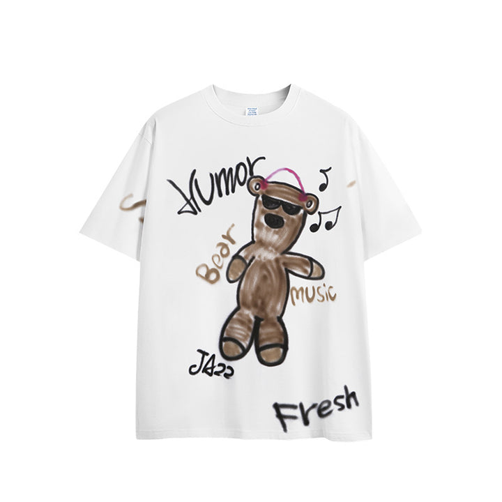 Teddy Teddy Bear Loose T-Shirt     - VONVEX