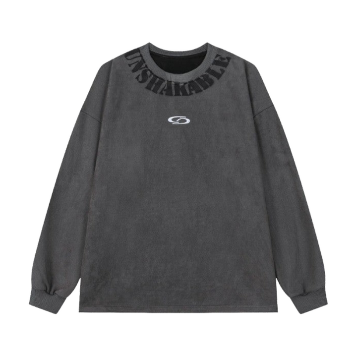 Unshakeable Collar Embroidered Sweater     - VONVEX