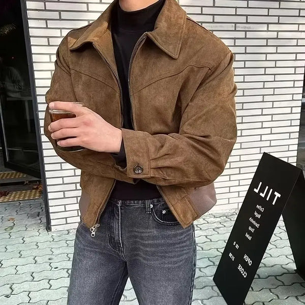 Vintage Leather Suede Old Jacket     - VONVEX