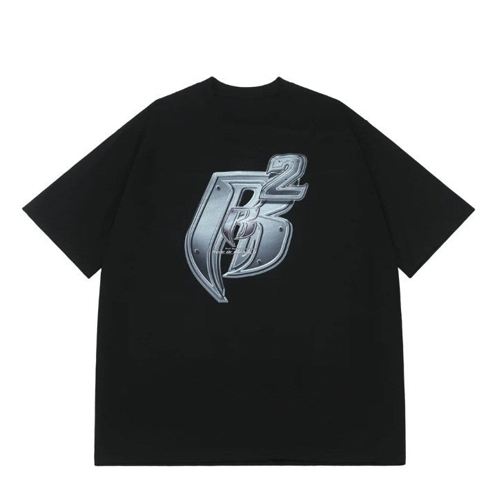 Casual Retro Letter Printed T-Shirt  Black XL  - VONVEX