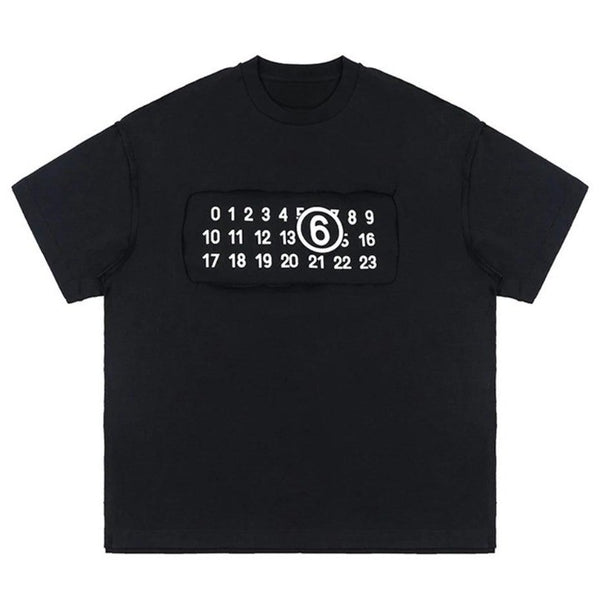 NUMBERS Print Gothic T-Shirt