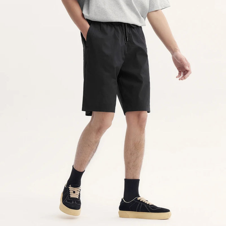 Basic Solid Color Straight-Leg Short  Black XS  - VONVEX