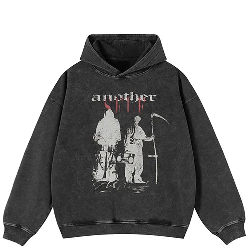 Grim Reaper Washed Hoodie S - VONVEX