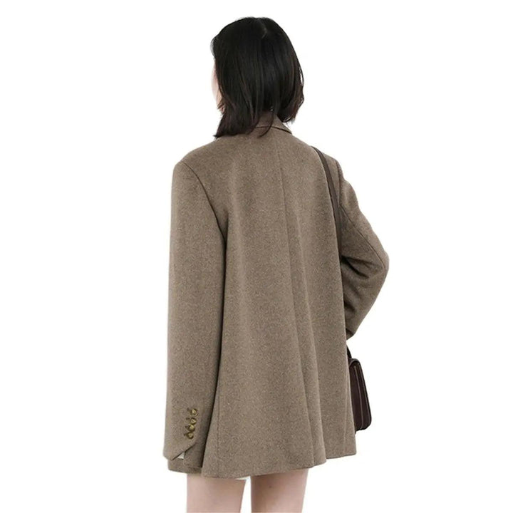 Solid Blend Wool Women's Coat     - VONVEX