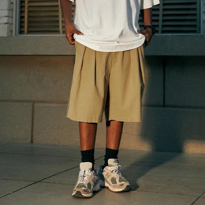 Casual Solid Color Cargo Short     - VONVEX