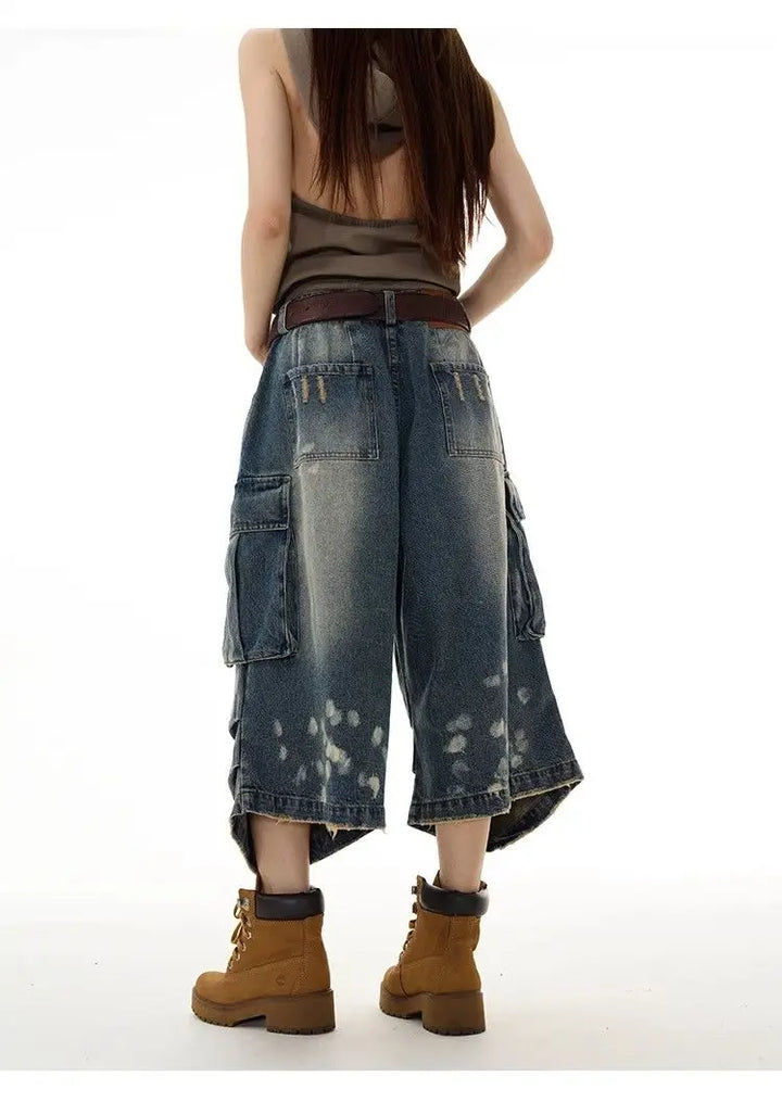 Urban Distressed Cargo Jorts     - VONVEX