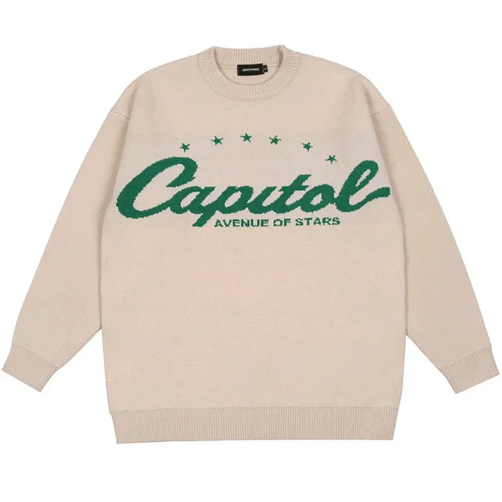 Y2k Capitol Star Sweater     - VONVEX