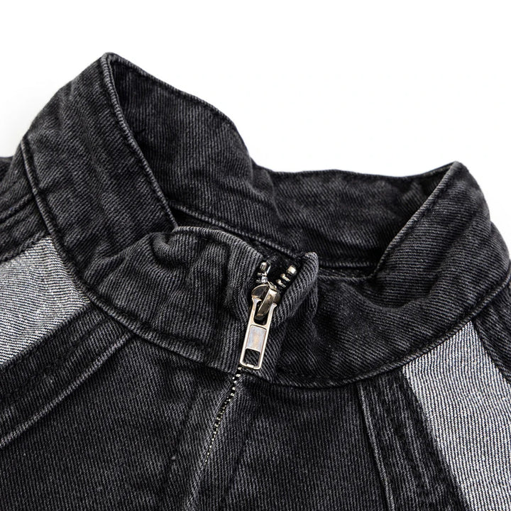 Shadow Stripes Denim Jacket     - VONVEX