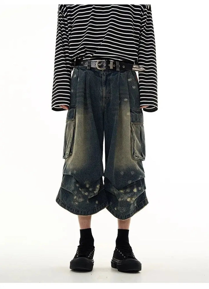 Urban Distressed Cargo Jorts     - VONVEX