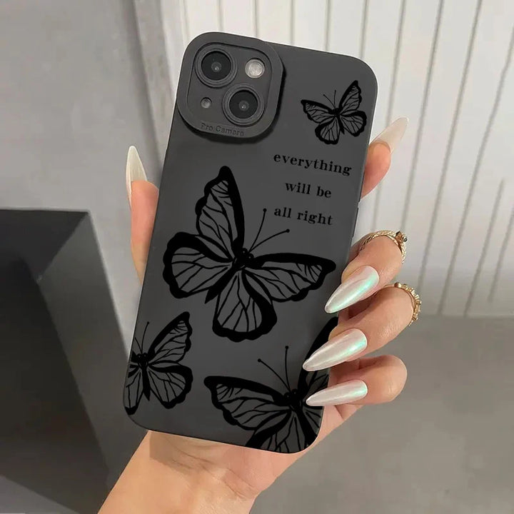 Butterfly Elegance Silicone Case  Style-1 For iPhone 14 Plus  - VONVEX