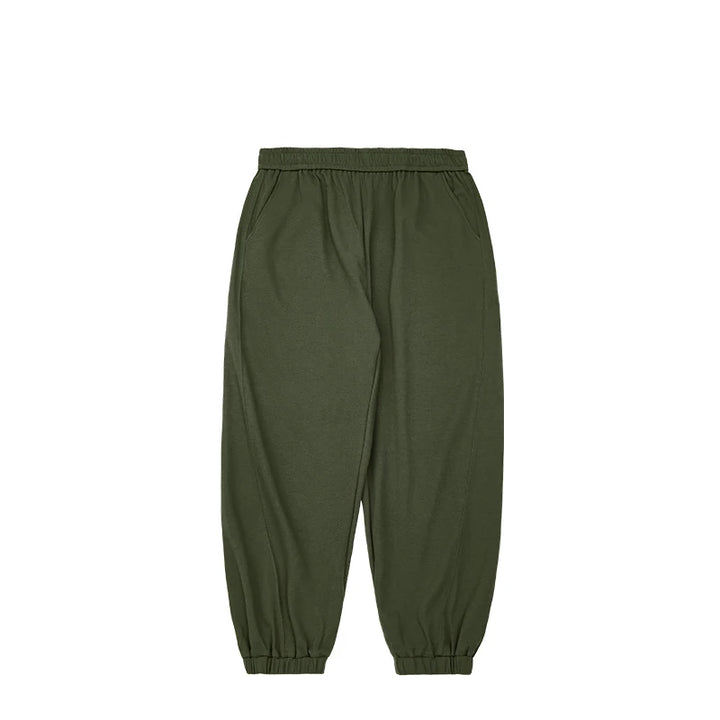 Solid Color Fit Casual Jogger Pant  Army green S  - VONVEX