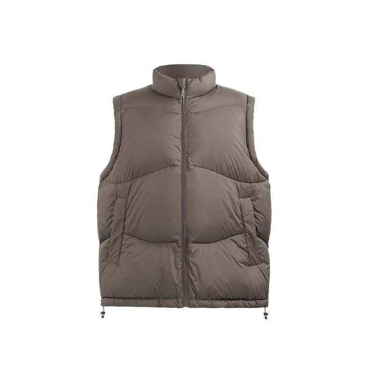 Solid Lightweight Buffed Vest Brown M - VONVEX