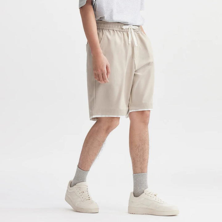 Casual Straight-Leg Cropped Short  Khaki XL  - VONVEX