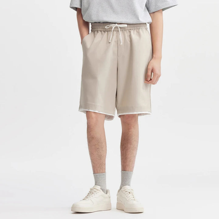 Casual Straight-Leg Cropped Short     - VONVEX