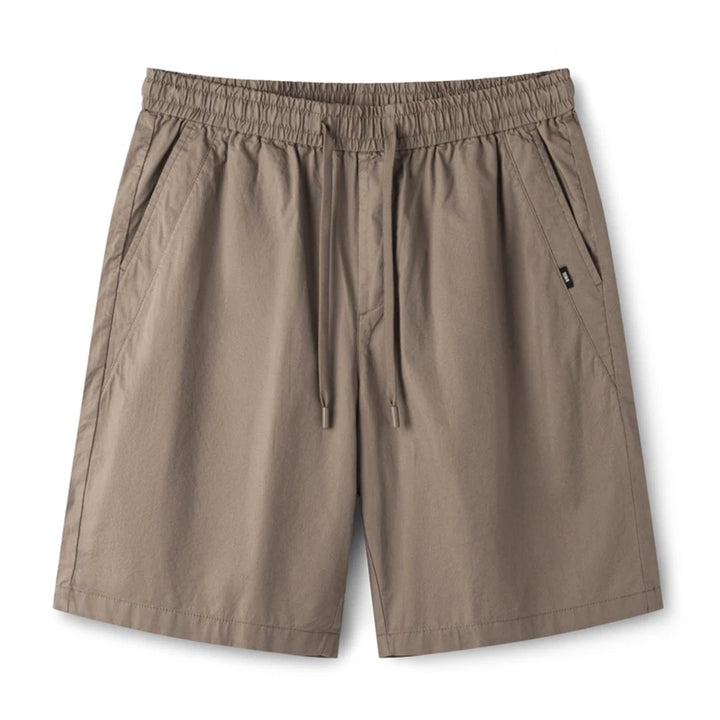 Basic Solid Color Straight-Leg Short  Brown XS  - VONVEX