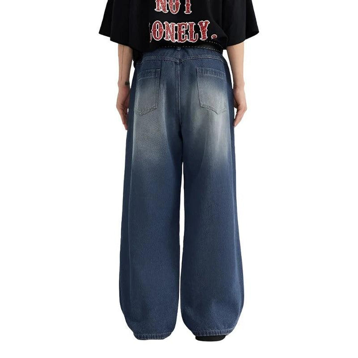 Blue Baggy Loose Denim Jeans     - VONVEX