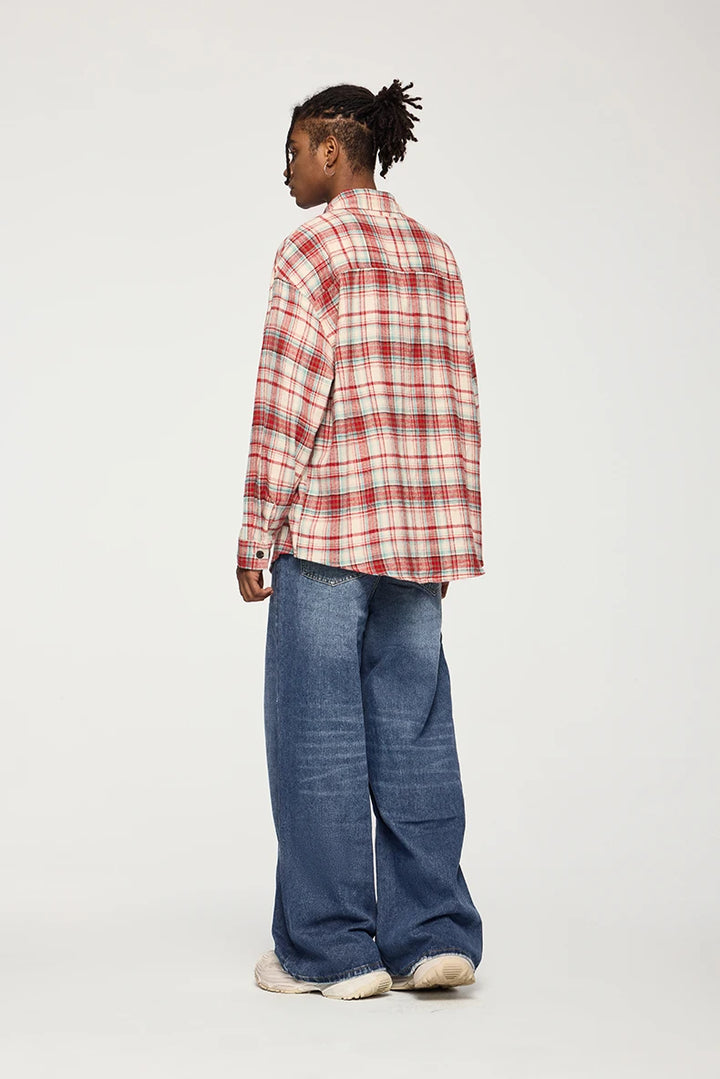 Classic Floor-Length Washed Denim Jeans - VONVEX