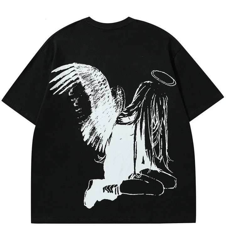 Angel Wings Graphic T-Shirt     - VONVEX