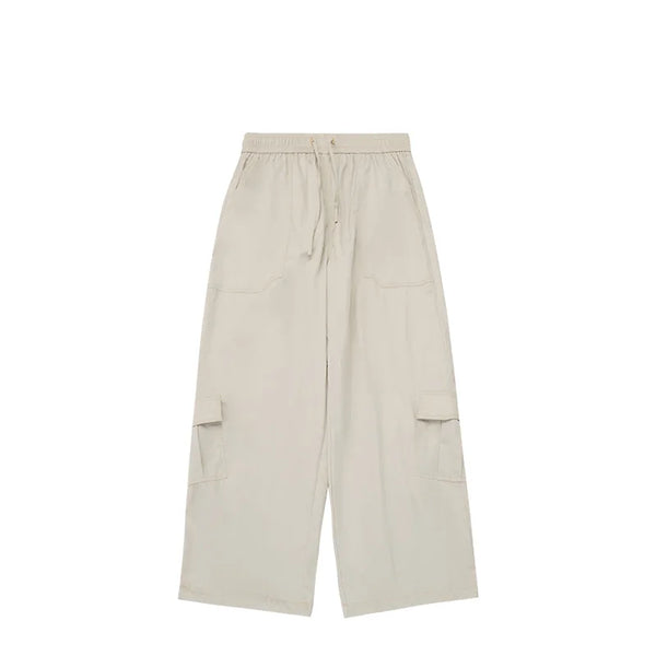 Multi Pockets Wide Leg Cargo Pant  Light Apricot M  - VONVEX