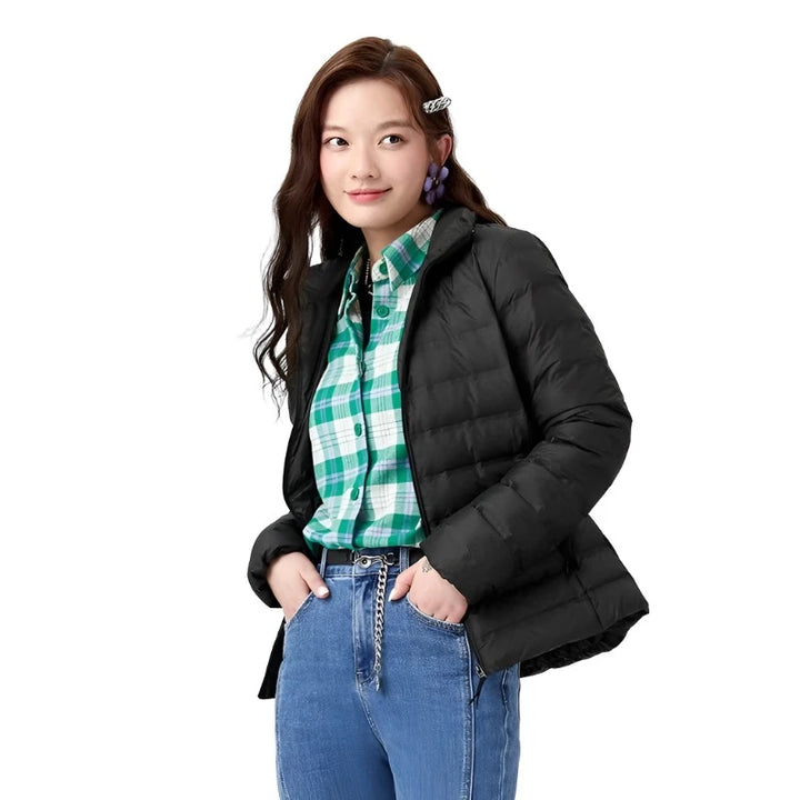 Puffer Versatile Solid Color Stand Collar Jacket     - VONVEX