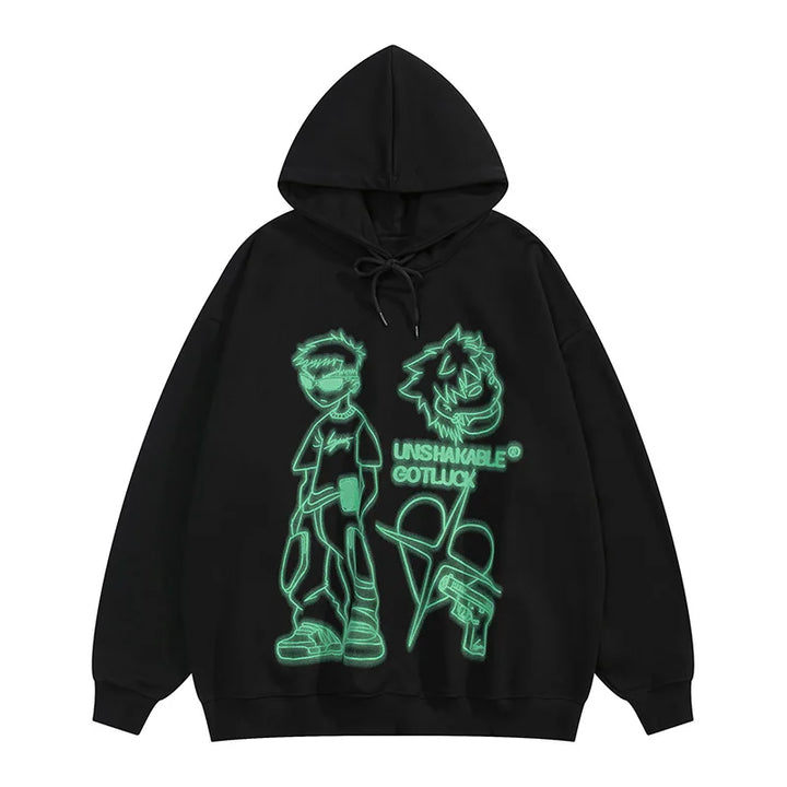 Y2K Unshakable Youth Hoodie  Black S  - VONVEX